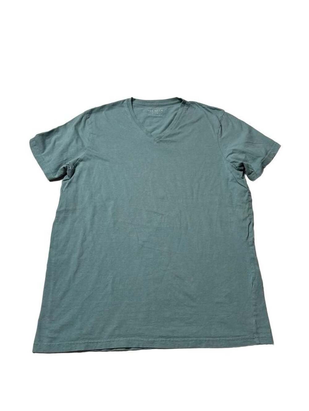 Cotton On Men's Vee Neck Short Sleeve T-Shirt Green Size Large